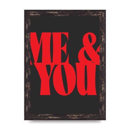 Red Me You Red Wall Art - A4 framed