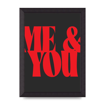 Red Me You Red Wall Art - A4 framed
