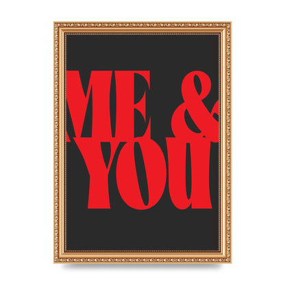 Red Me You Red Wall Art - A4 framed
