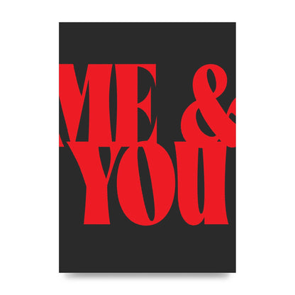 Red Me You Red Wall Art - unframed print