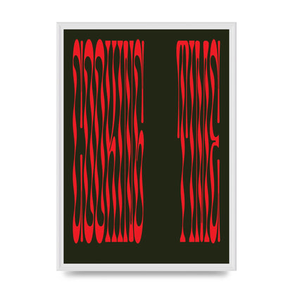 Cooking Time Abstract Wonky Printed Poster - A2 framed