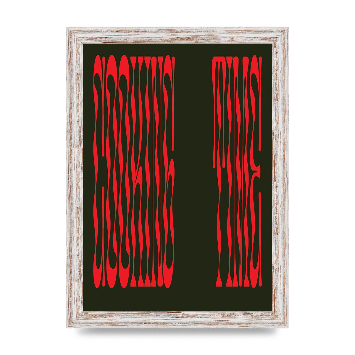 Cooking Time Abstract Wonky Printed Poster - A4 framed