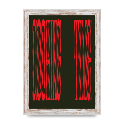 Cooking Time Abstract Wonky Printed Poster - A4 framed