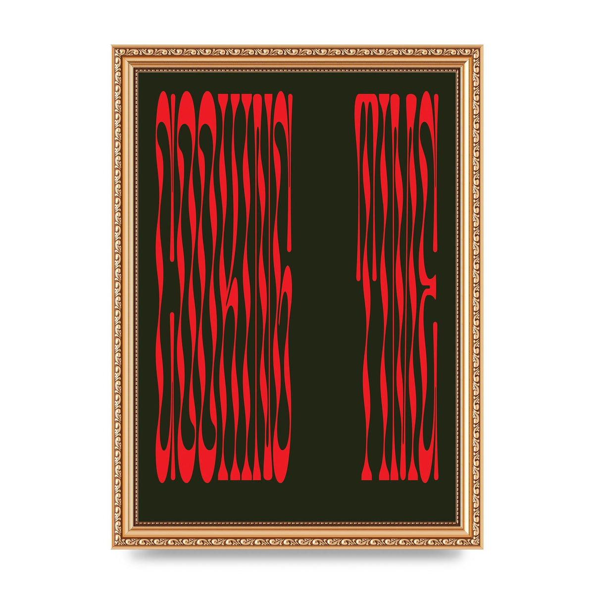 Cooking Time Abstract Wonky Printed Poster - A4 framed