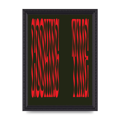 Cooking Time Abstract Wonky Printed Poster - A4 framed