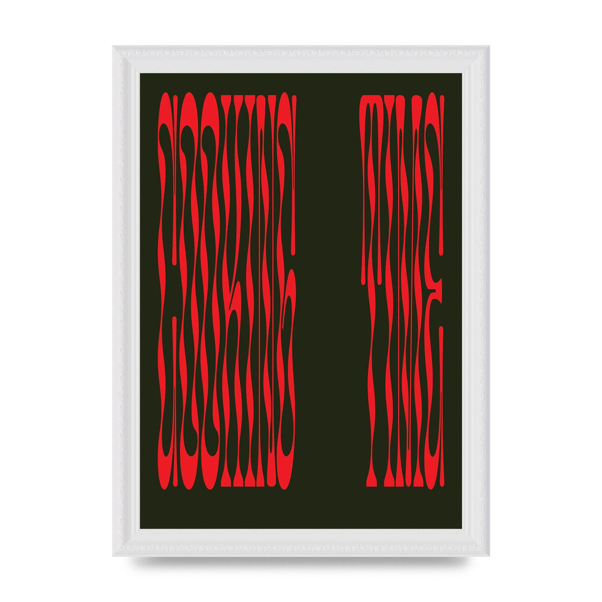 Cooking Time Abstract Wonky Printed Poster - A4 framed