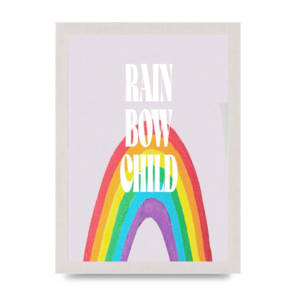 Rainbow Child Printed Poster - A4 framed