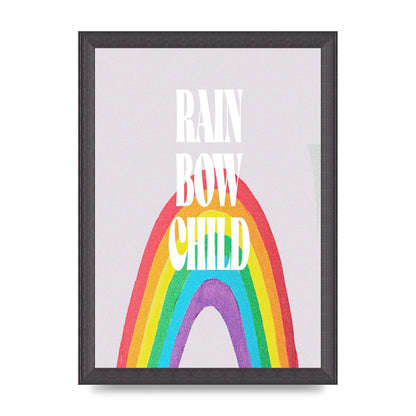 Rainbow Child Printed Poster - A4 framed