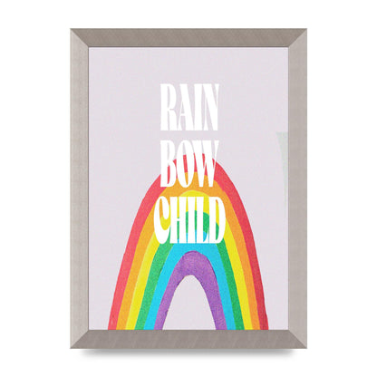Rainbow Child Printed Poster - A4 framed