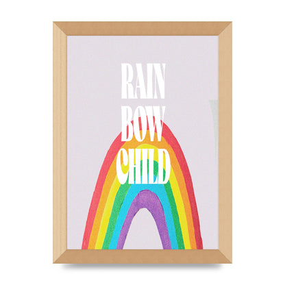 Rainbow Child Printed Poster - A4 framed