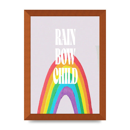 Rainbow Child Printed Poster - A4 framed