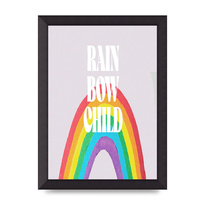 Rainbow Child Printed Poster - A4 framed