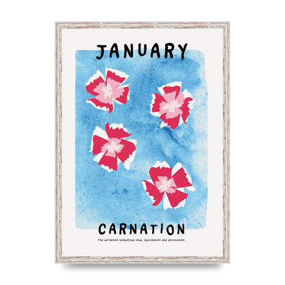 Birth Month Flower Series January Wall Art - A2 framed