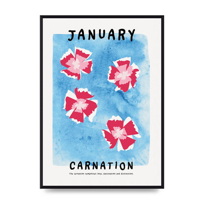 Birth Month Flower Series January Wall Art - A2 framed