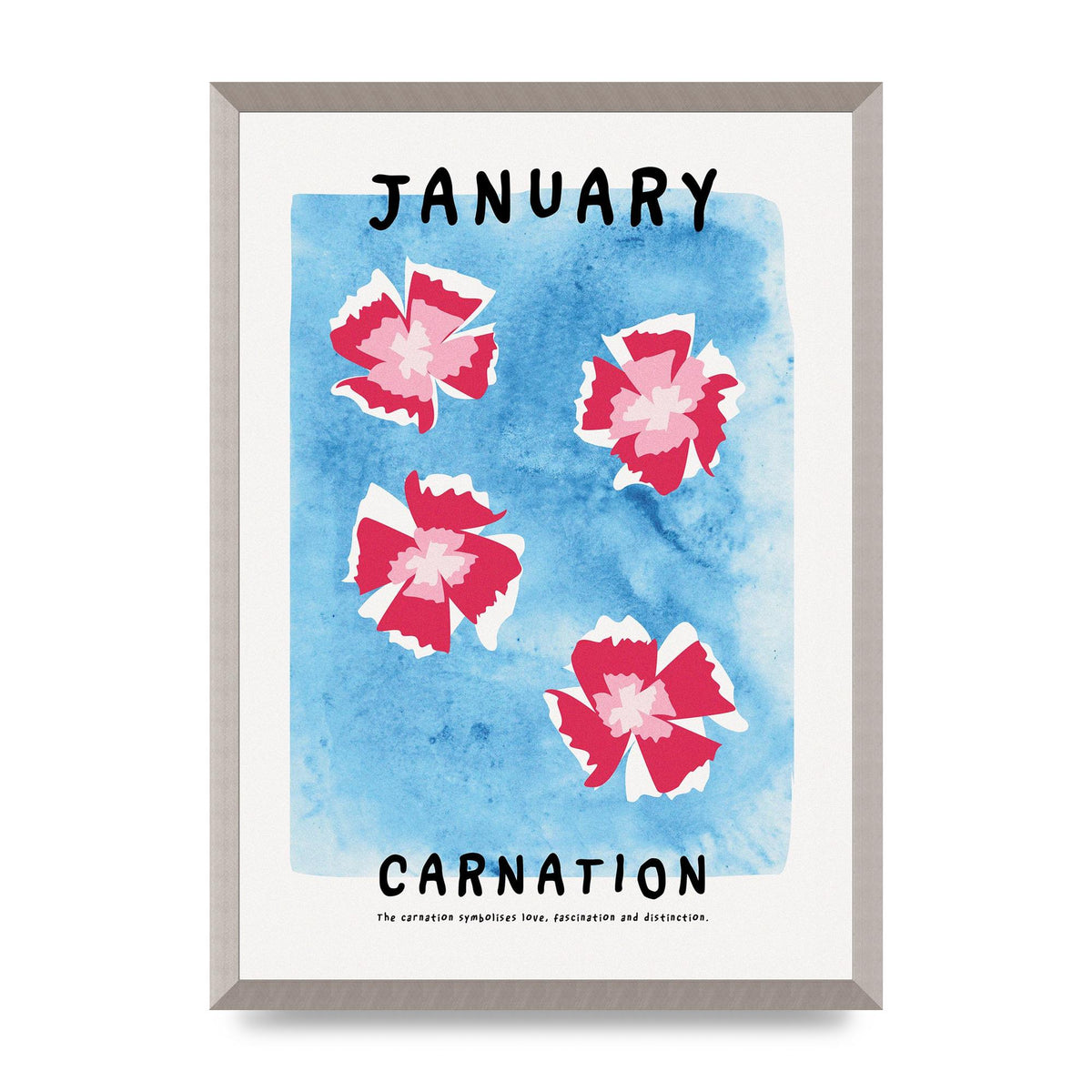 Birth Month Flower Series January Wall Art - A2 framed