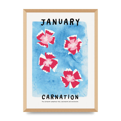 Birth Month Flower Series January Wall Art - A2 framed