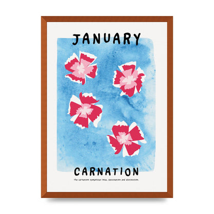 Birth Month Flower Series January Wall Art - A2 framed
