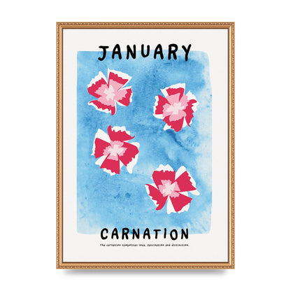 Birth Month Flower Series January Wall Art - A2 framed