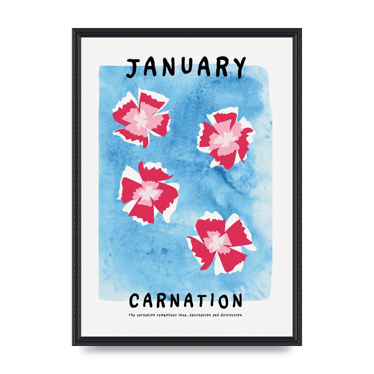 Birth Month Flower Series January Wall Art - A2 framed