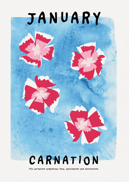 Birth Month Flower Series January Wall Art - detail