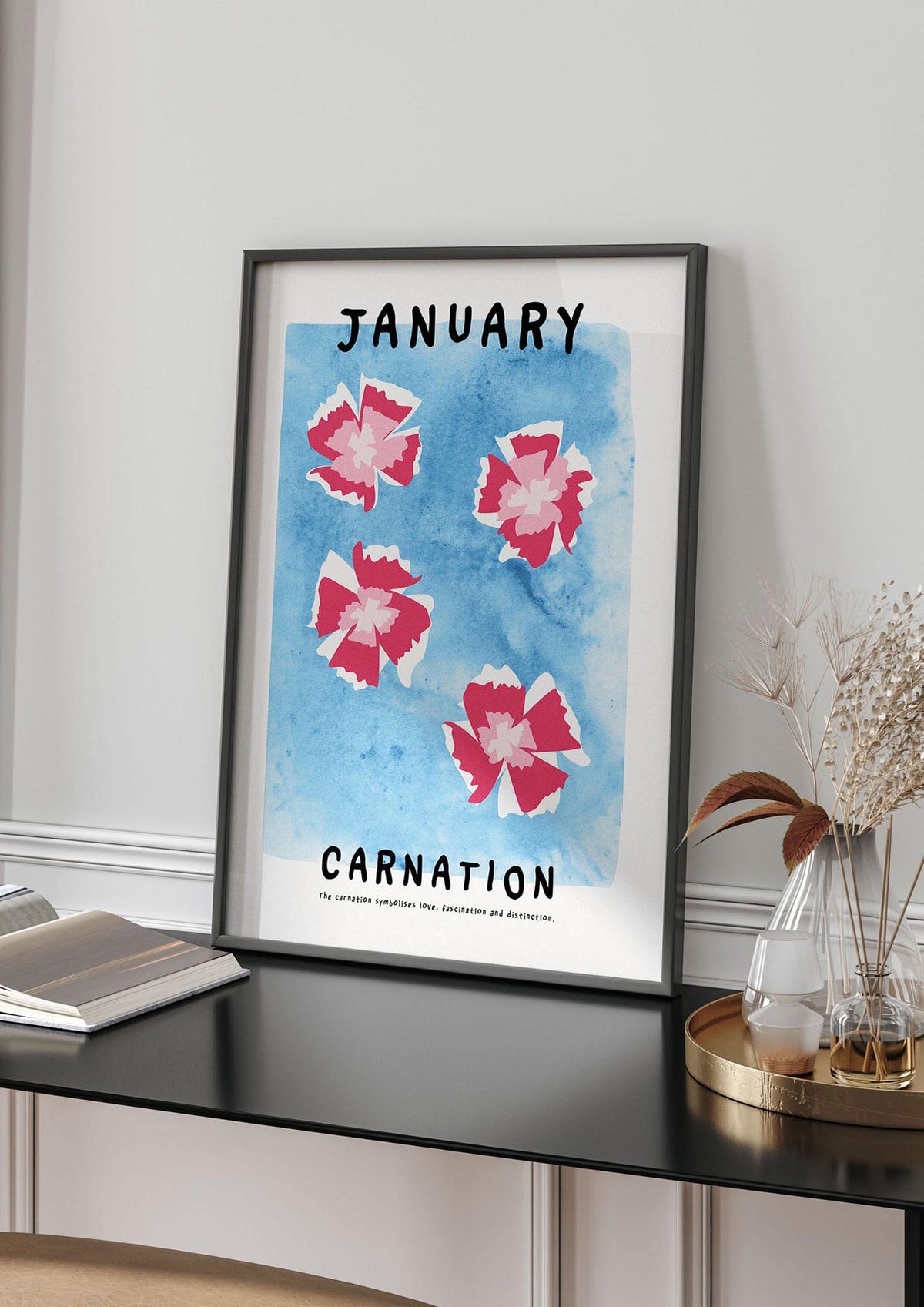 Birth Month Flower Series January Wall Art - living room 4