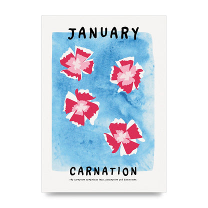 Birth Month Flower Series January Wall Art - unframed print