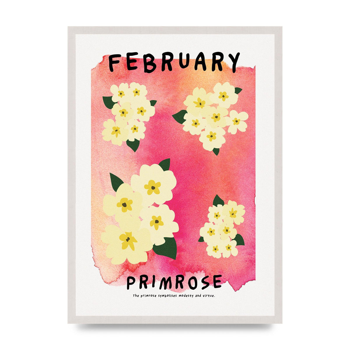Birth Month Flower Series February Art For The Home - A2 framed