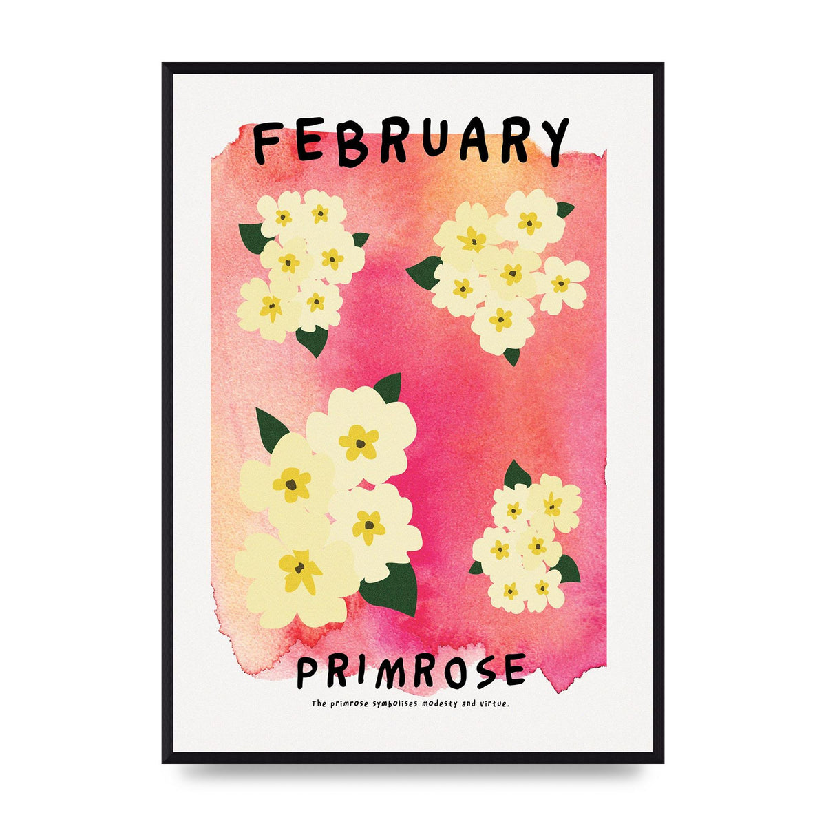 Birth Month Flower Series February Art For The Home - A2 framed