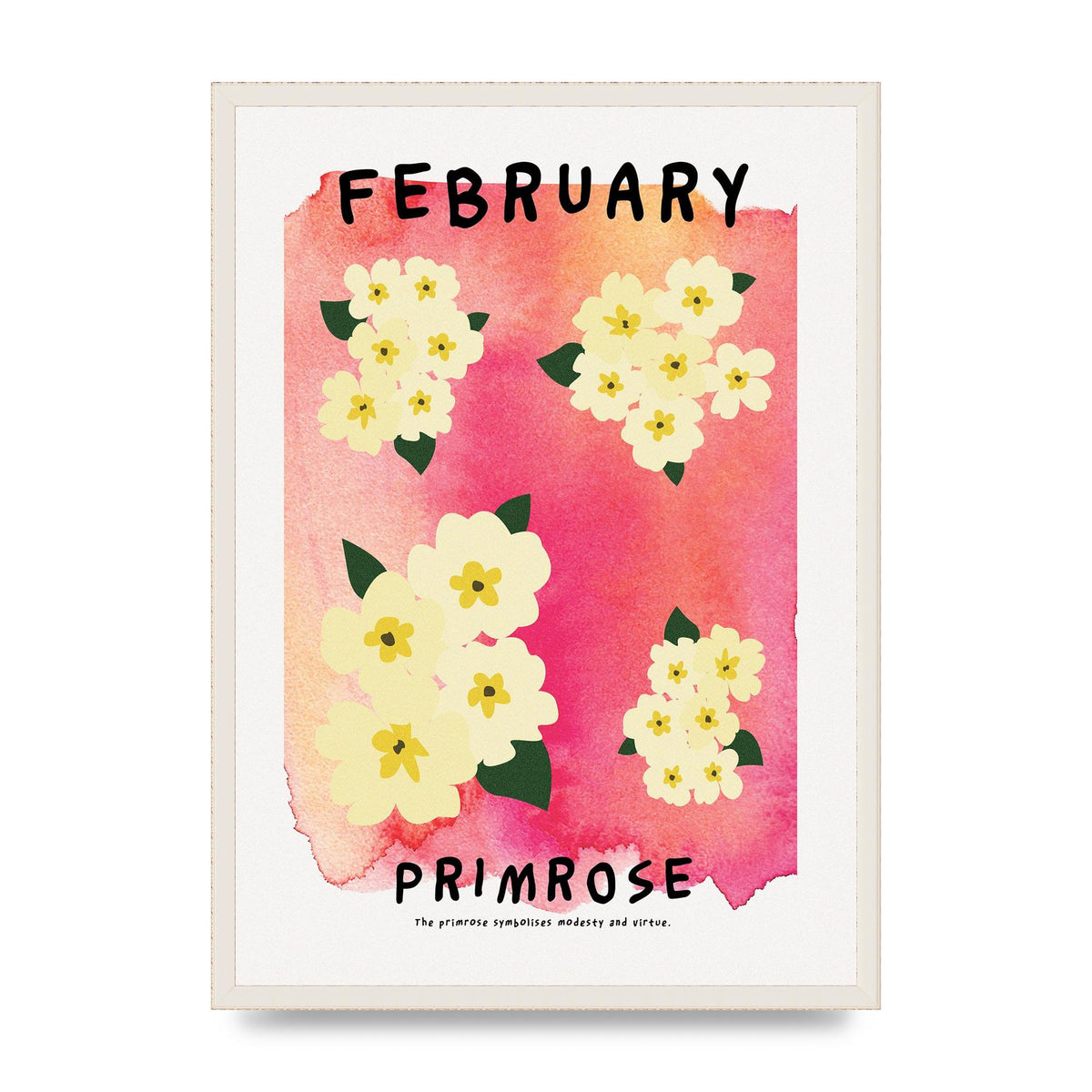 Birth Month Flower Series February Art For The Home - A2 framed
