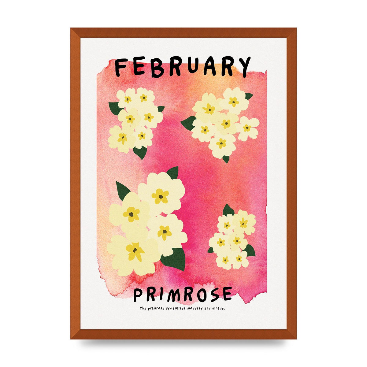 Birth Month Flower Series February Art For The Home - A2 framed
