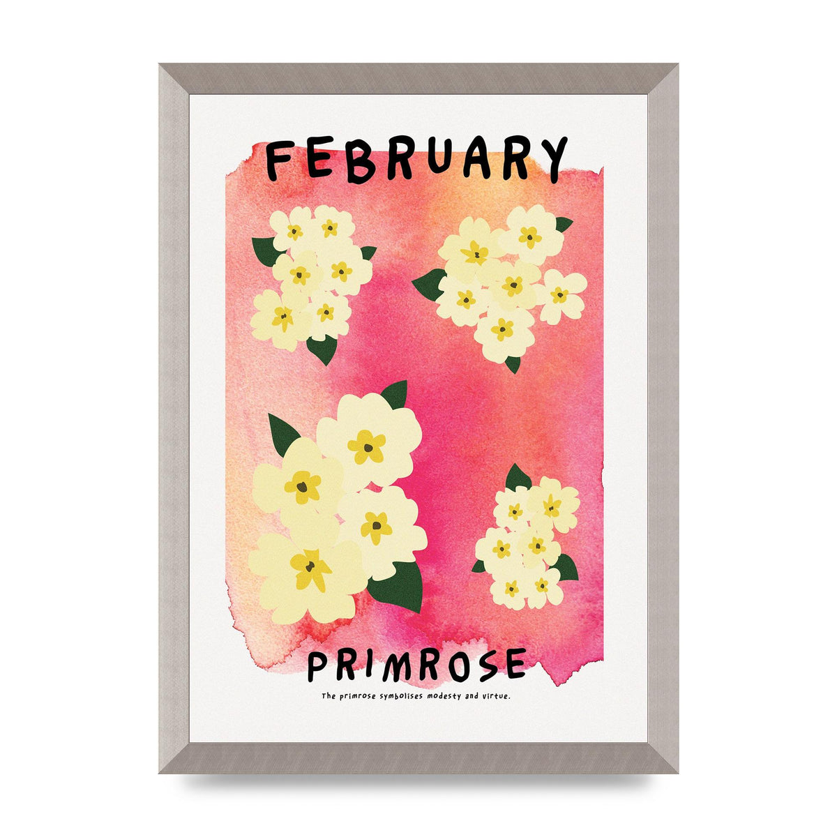 Birth Month Flower Series February Art For The Home - A3 framed