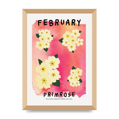 Birth Month Flower Series February Art For The Home - A3 framed