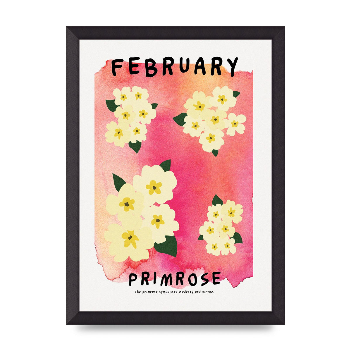 Birth Month Flower Series February Art For The Home - A3 framed