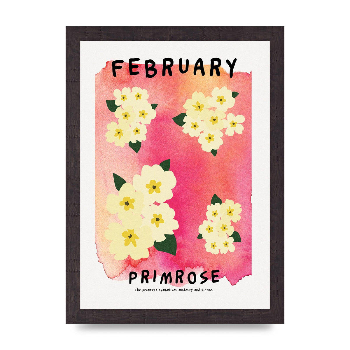 Birth Month Flower Series February Art For The Home - A4 framed