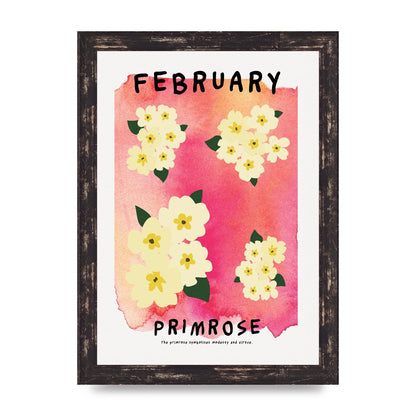 Birth Month Flower Series February Art For The Home - A4 framed