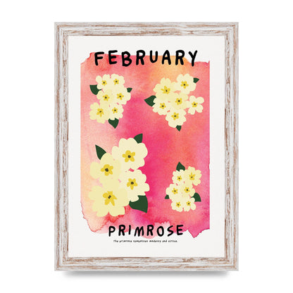 Birth Month Flower Series February Art For The Home - A4 framed