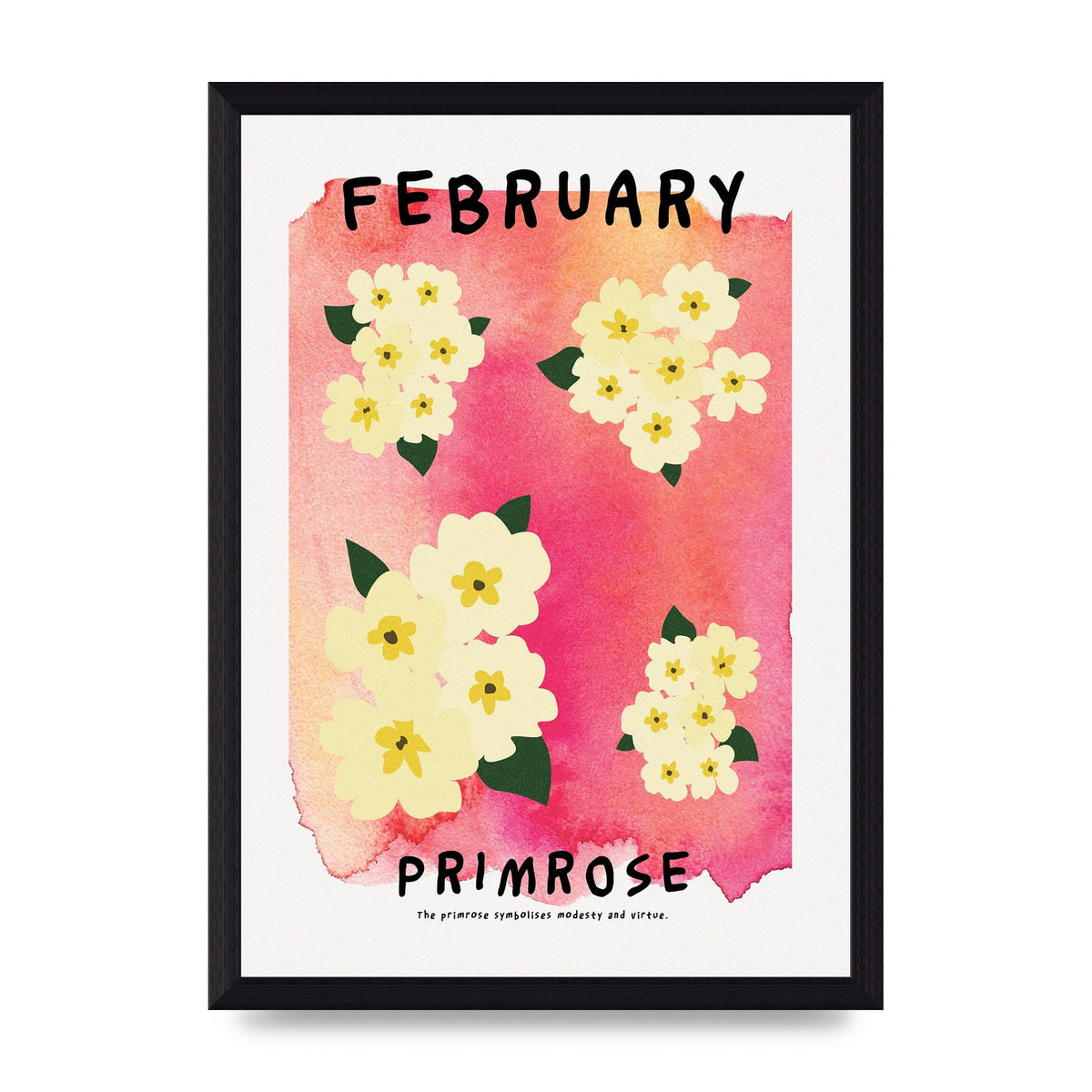 Birth Month Flower Series February Art For The Home - A4 framed