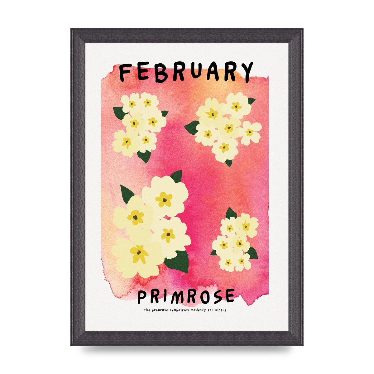 Birth Month Flower Series February Art For The Home - A4 framed