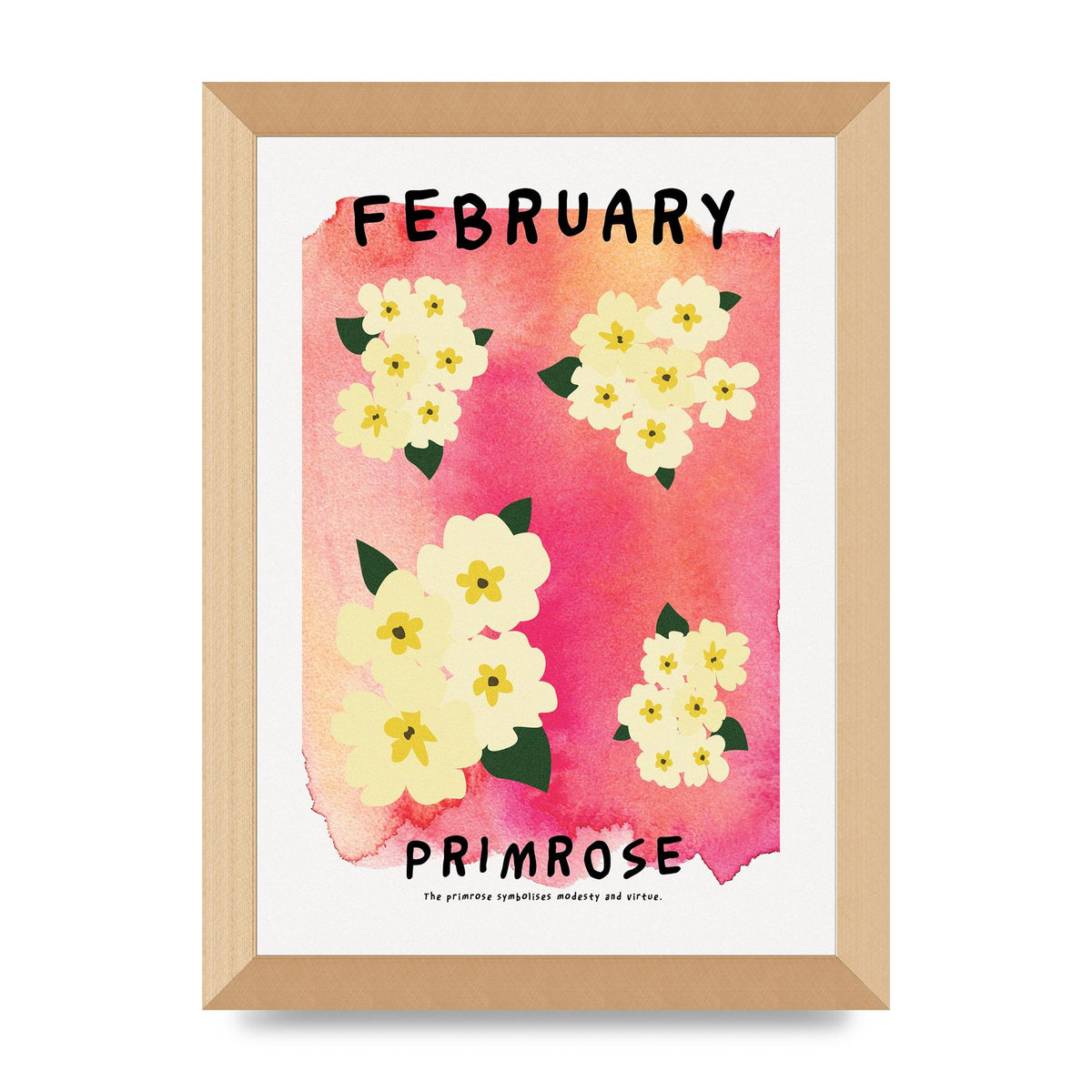 Birth Month Flower Series February Art For The Home - A4 framed