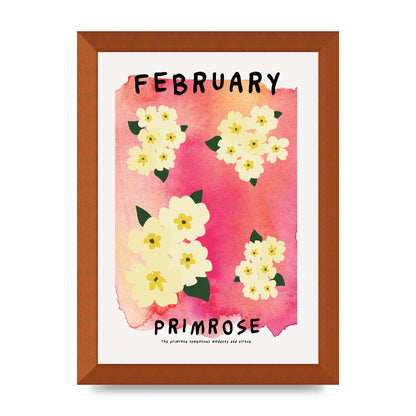 Birth Month Flower Series February Art For The Home - A4 framed