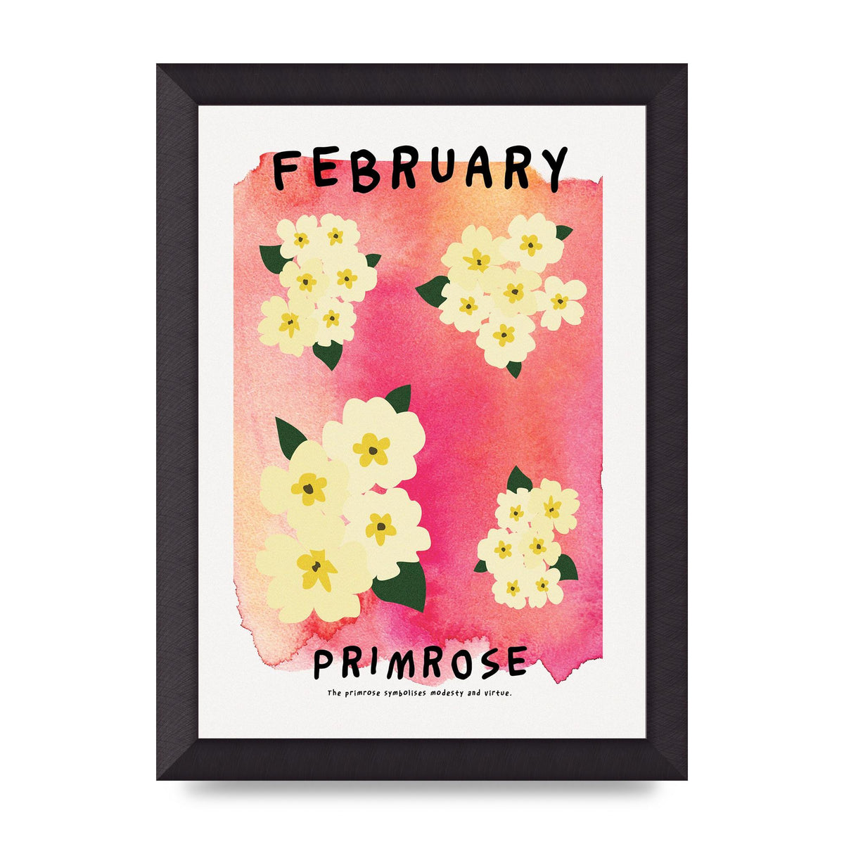 Birth Month Flower Series February Art For The Home - A4 framed