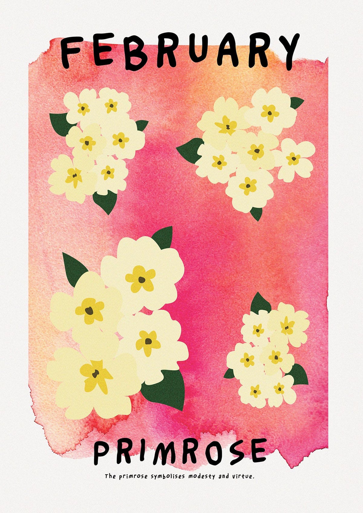 Birth Month Flower Series February Art For The Home - detail