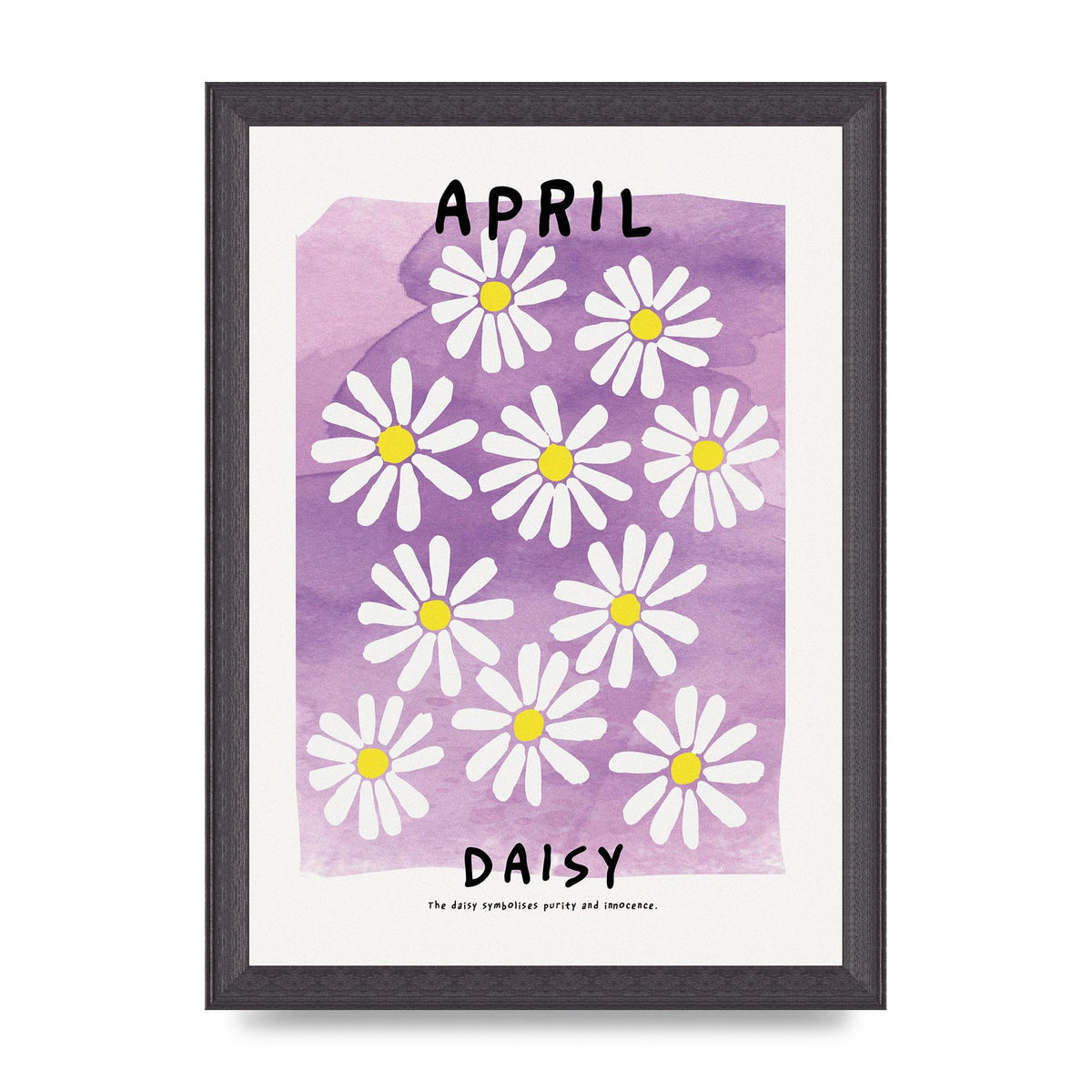 Birth Month Flower Series April Wall Art - A4 framed