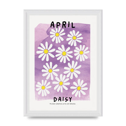 Birth Month Flower Series April Wall Art - A4 framed
