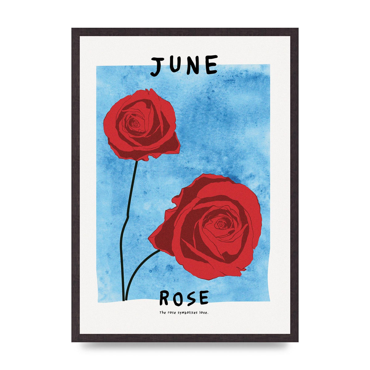 Birth Month Flower Series June Printed Poster - A2 framed