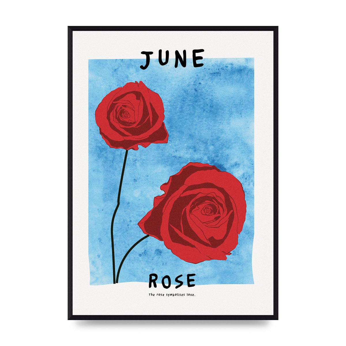 Birth Month Flower Series June Printed Poster - A2 framed