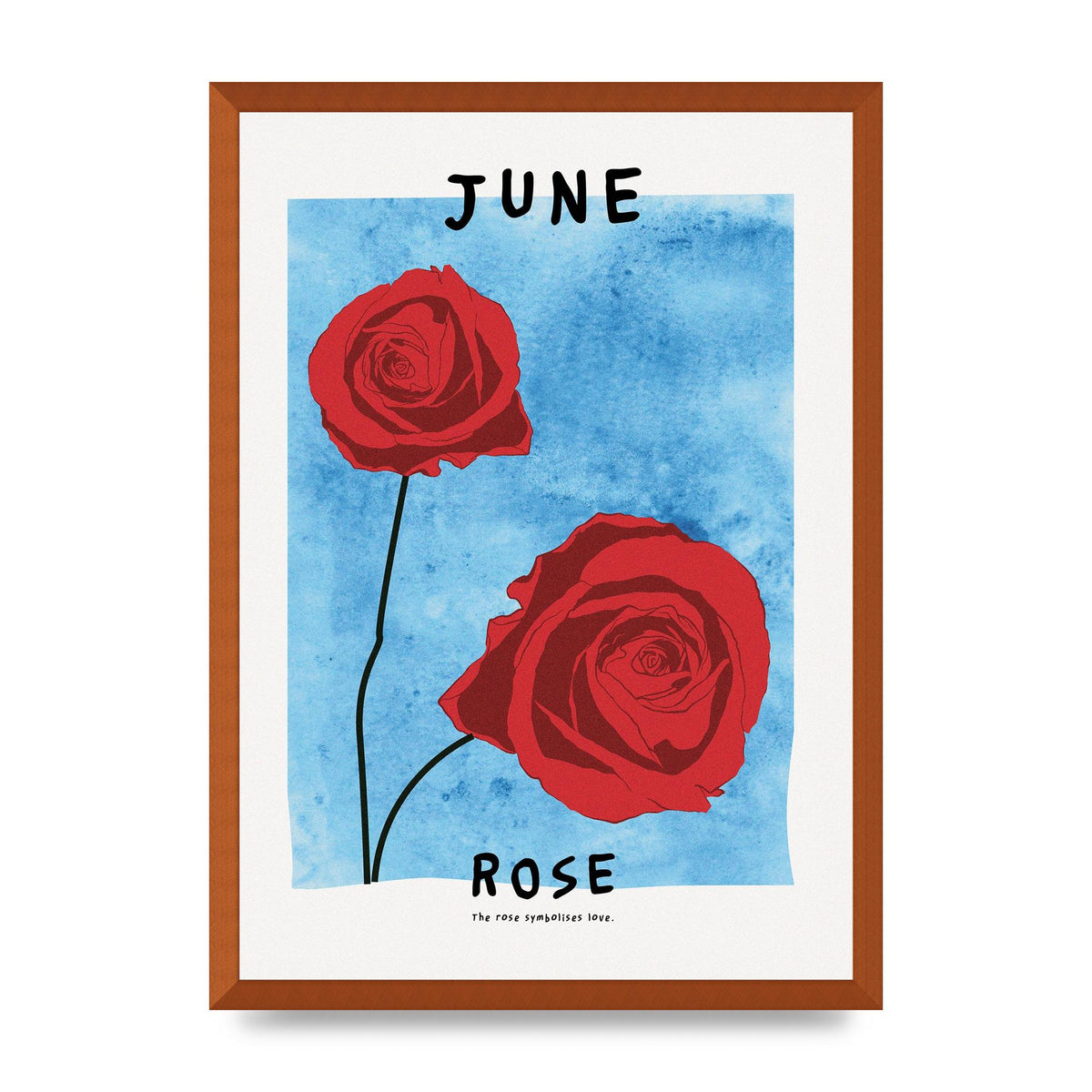 Birth Month Flower Series June Printed Poster - A2 framed