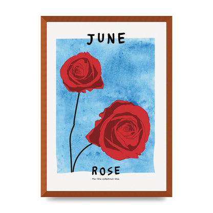 Birth Month Flower Series June Printed Poster - A2 framed