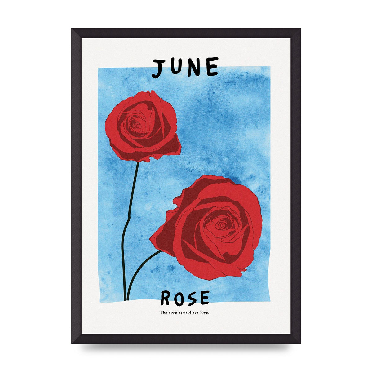 Birth Month Flower Series June Printed Poster - A2 framed