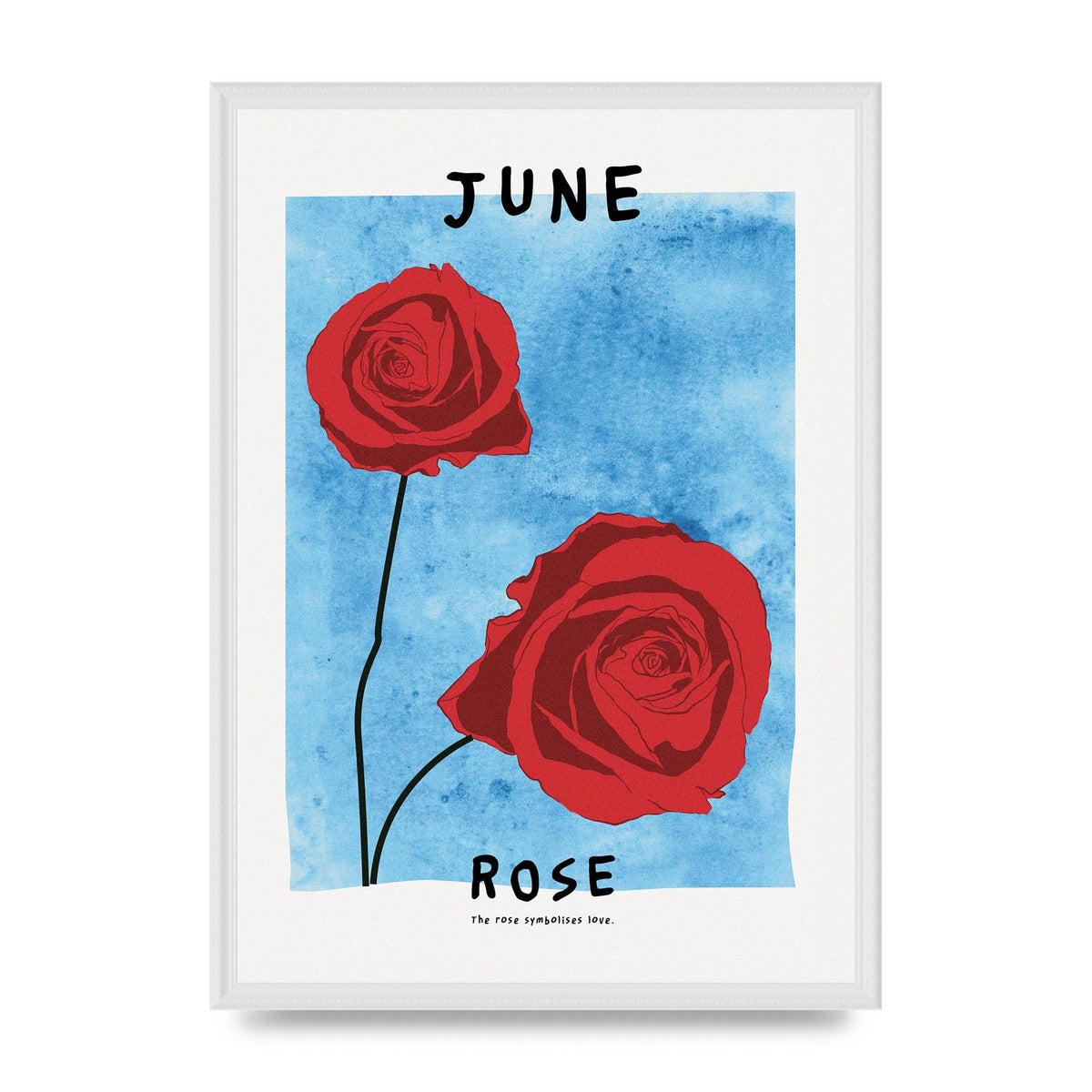 Birth Month Flower Series June Printed Poster - A2 framed